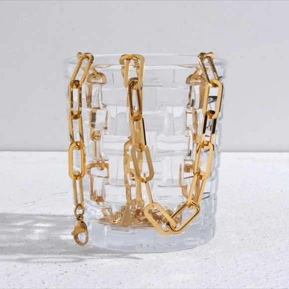 NEW 18K GOLD CHUNKY CHAIN NECKLACE, NICE NECKLACE, CUTE NECKLACE. - Picture 5 of 6